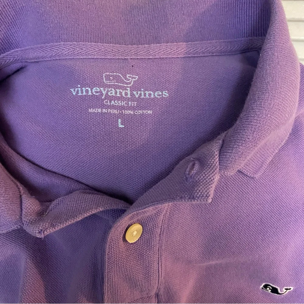 Vineyard Vines Size Large Classic Fit Purple Polo Cotton - Picture 6 of 6